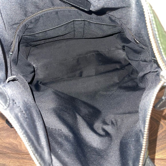 Coach Metropolitan Tote: Forrest green and black fold over. - Picture 3 of 4